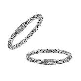 AB-1254-S-7" Sterling Silver Bracelet With Plain Silver Jewelry Bali Designs Inc